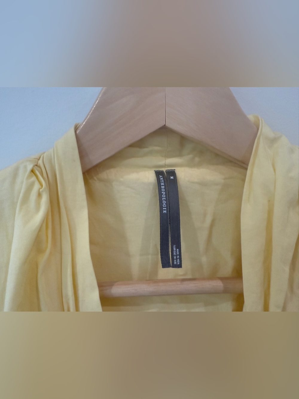 Anthropologie Tommie Dress Size M Pale Yellow Zip Front Cotton Mini Dress Pickle - Picture 5 of 7